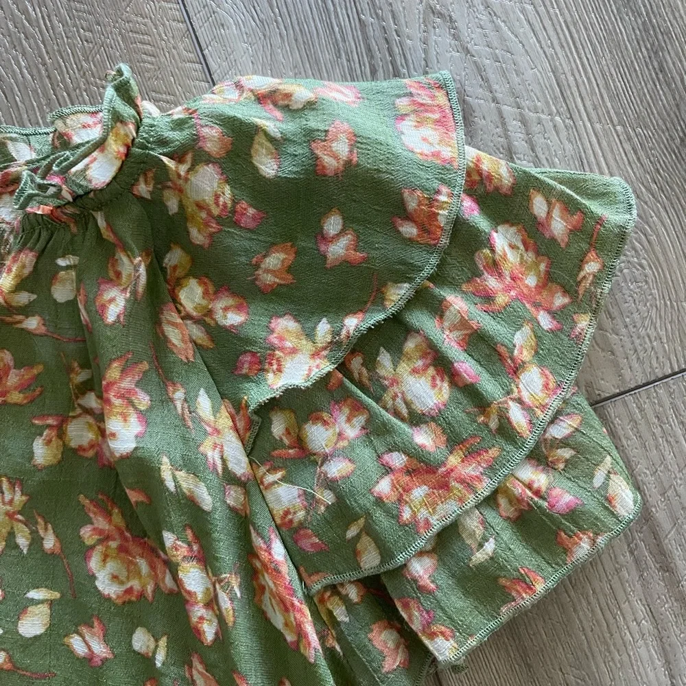 Nanette Lepore Green Floral Blouse - Picture 4 of 5